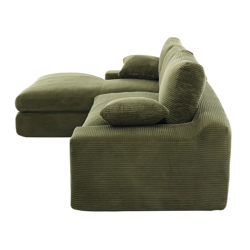 Compressed Sofa With 3 Back Cushions, 2 Throw Pillows