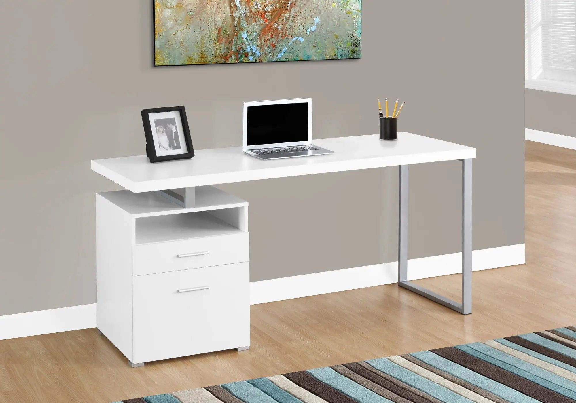 Computer Desk For Home Office, Laptop, Left Right Set - Up, Storage Drawers, Contemporary & Modern by Unique Piece Furniture