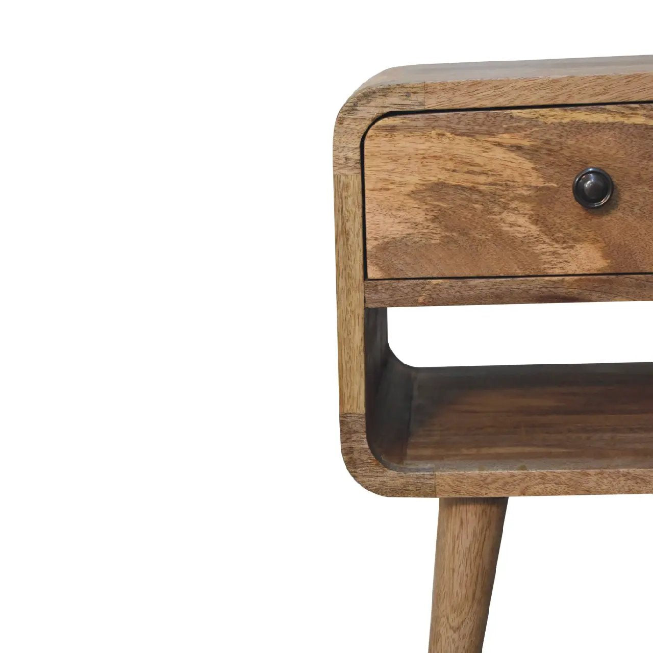 Solid Wood Mini Oak-ish Curve Lower Nightstand by HouseOfZazla