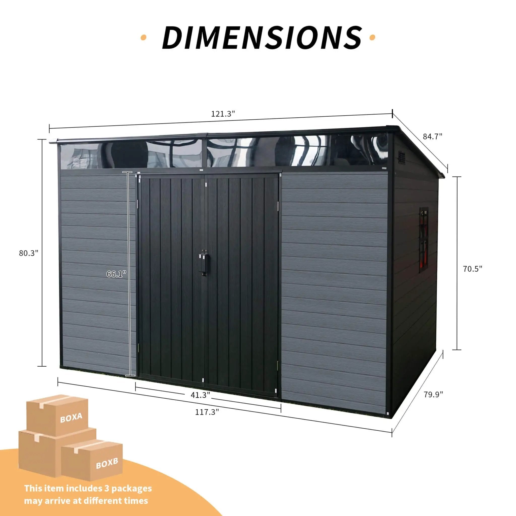 [07X10FT] Alora Outdoor Resin Garden Shed With Floor, Window, And Lockable Door (SAK25987) by SAKSBY WHOLESALE