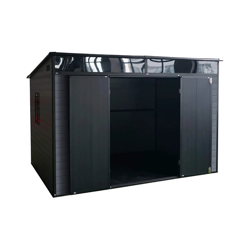 [07X10FT] Alora Outdoor Resin Garden Shed With Floor, Window, And Lockable Door (SAK25987) by SAKSBY WHOLESALE