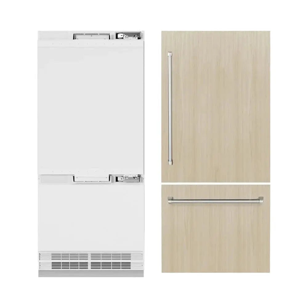 ZLINE 36" Panel Ready Built-In Bottom Freezer Refrigerator,Water Dispenser, Ice Maker, RBIT-36 by Farmhouse Kitchen and Bath