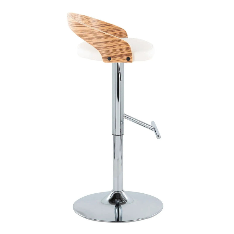 Grotto - Contemporary Adjustable Height Barstool With Swivel With Straight T Footrest (Set of 2) by Unique Piece Furniture