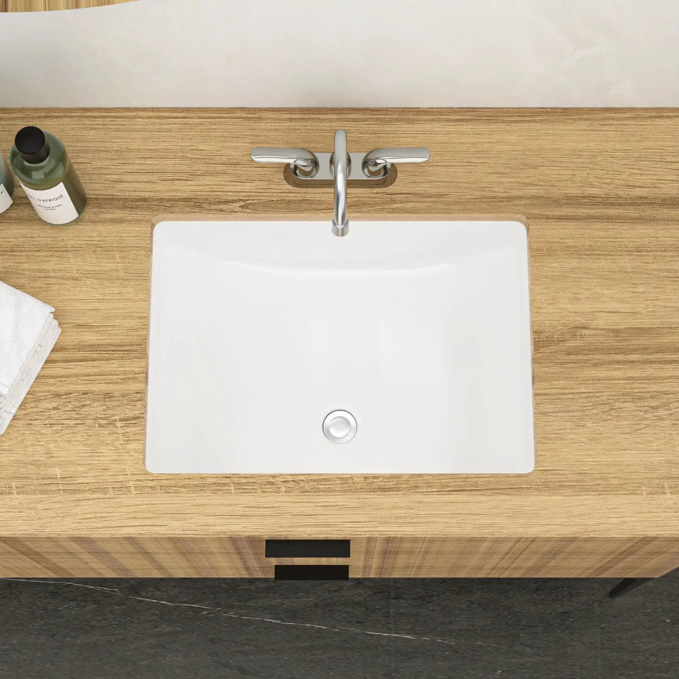 Modern Ceramic Undermount Bathroom Sink With Overflow, High Quality by HouseOfZazla