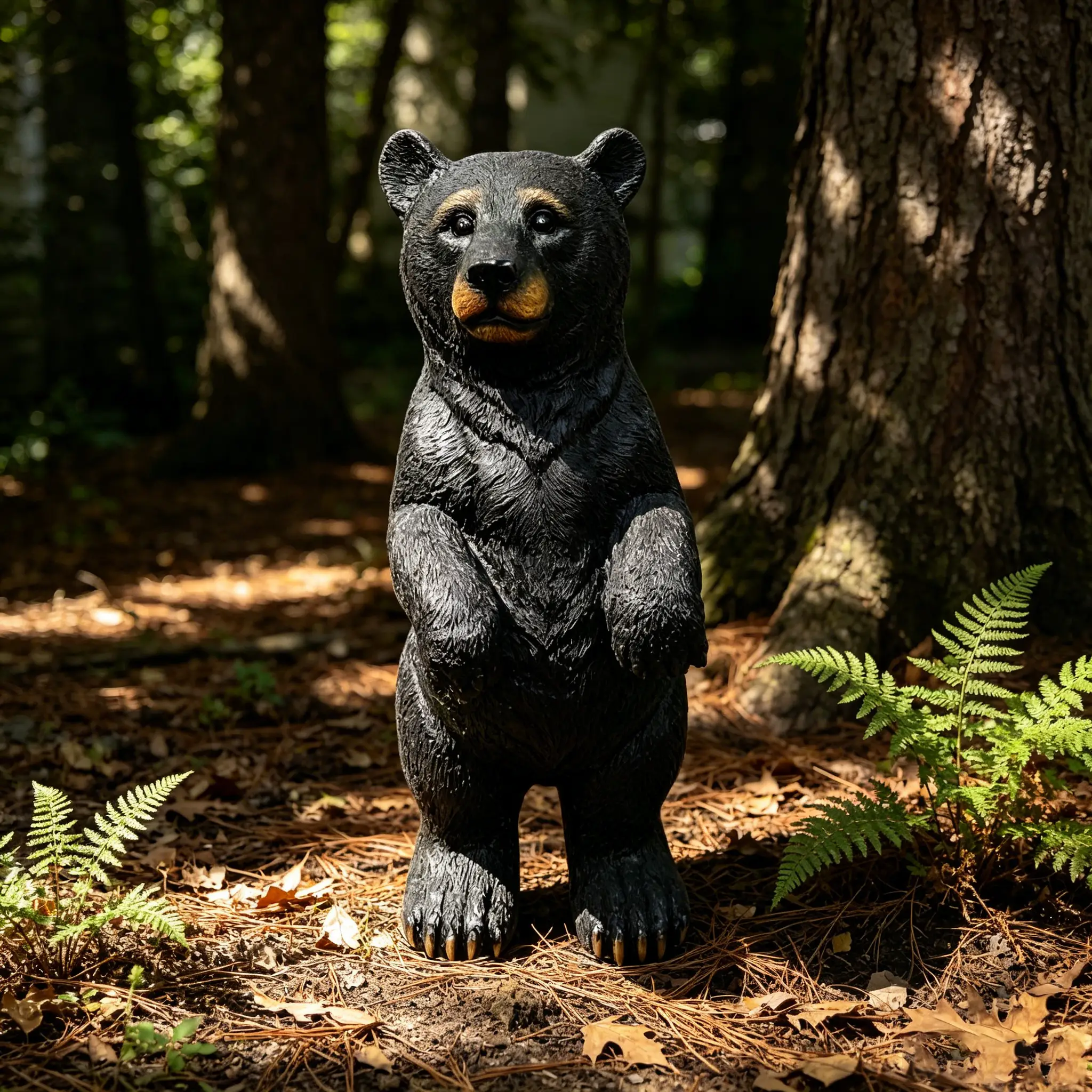 19.69" Weather Resistant Resin Standing Black Bear Sculpture by HouseOfZazla