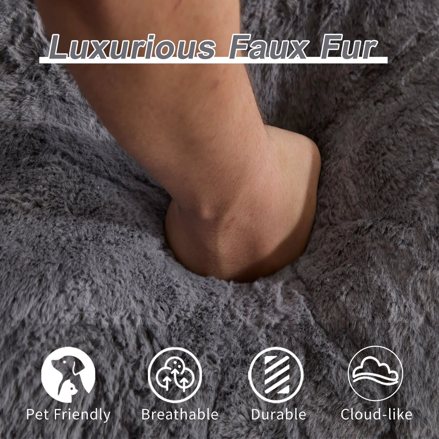 Giant Bean Bag Couch, Ultra Soft Fluffy Loveseat For Living Room by Unique Piece Furniture