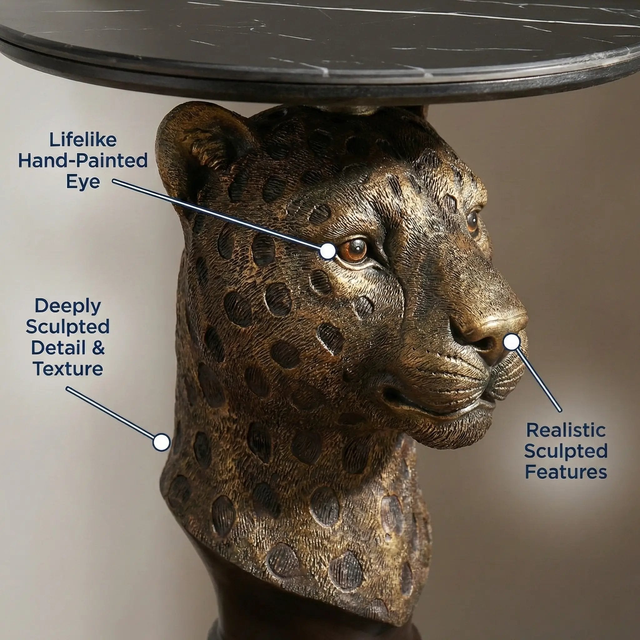 Leopard Head Accent Table by HouseOfZazla