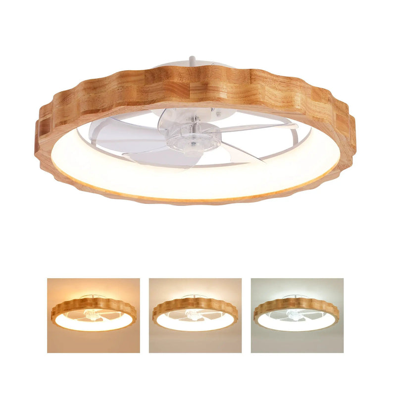 20" Plum Blossom Flush Mount Ceiling Fan with Lights and Remote by HouseOfZazla