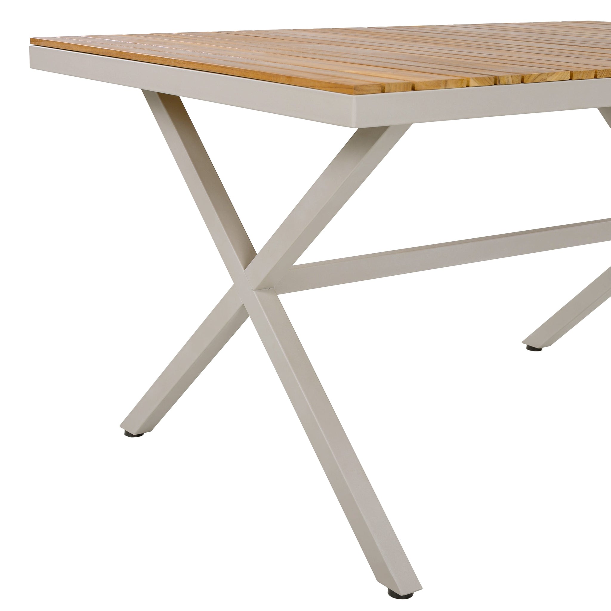 Teak Wood Top Outdoor Table with Steel Frame by HouseOfZazla