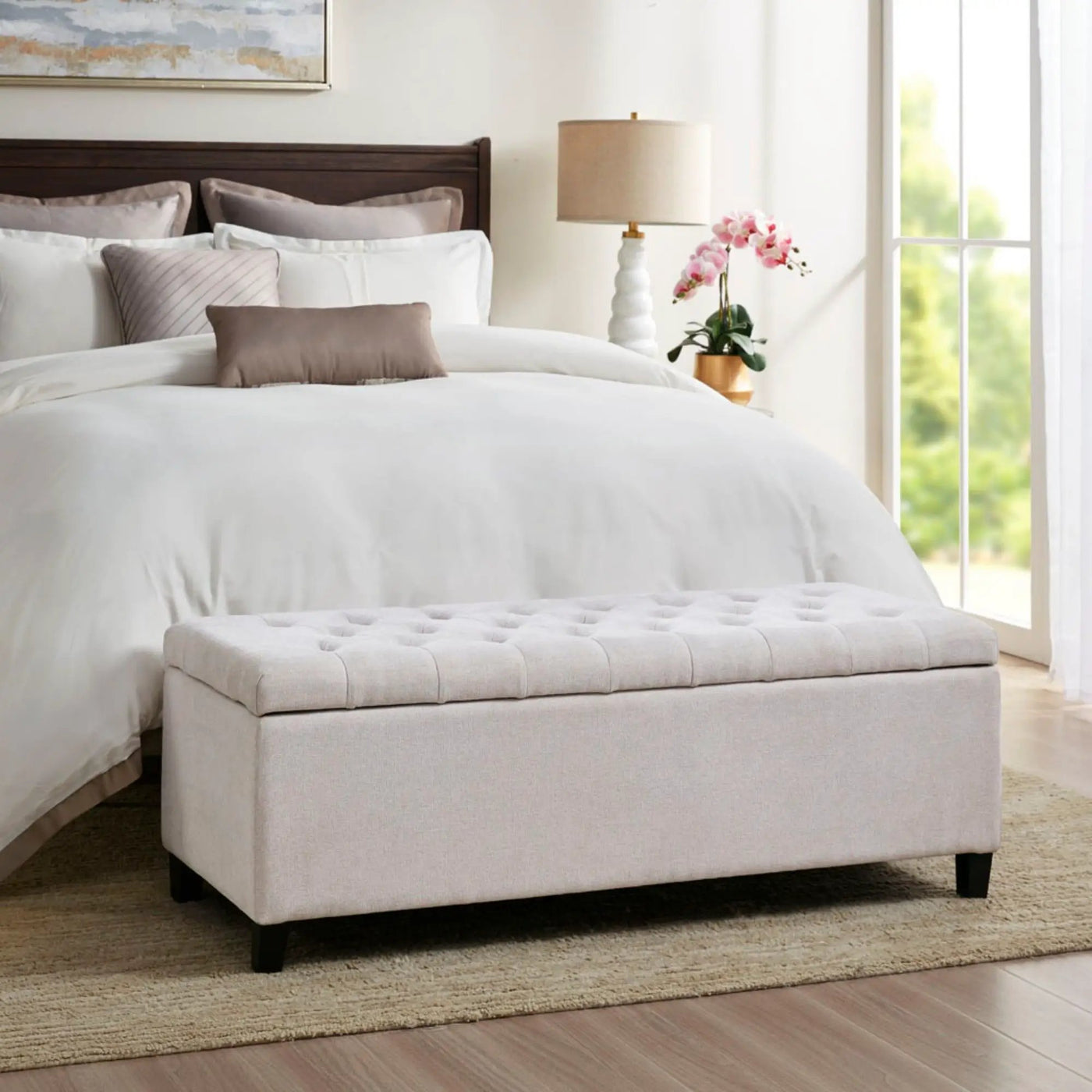 Elegant Design Tufted Top, Soft Close Storage Bench by HouseOfZazla