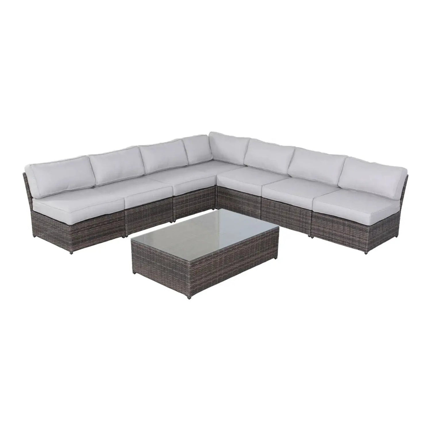 Comfortable Modern Patio Rattan Sectional Set With Cushions by HouseOfZazla