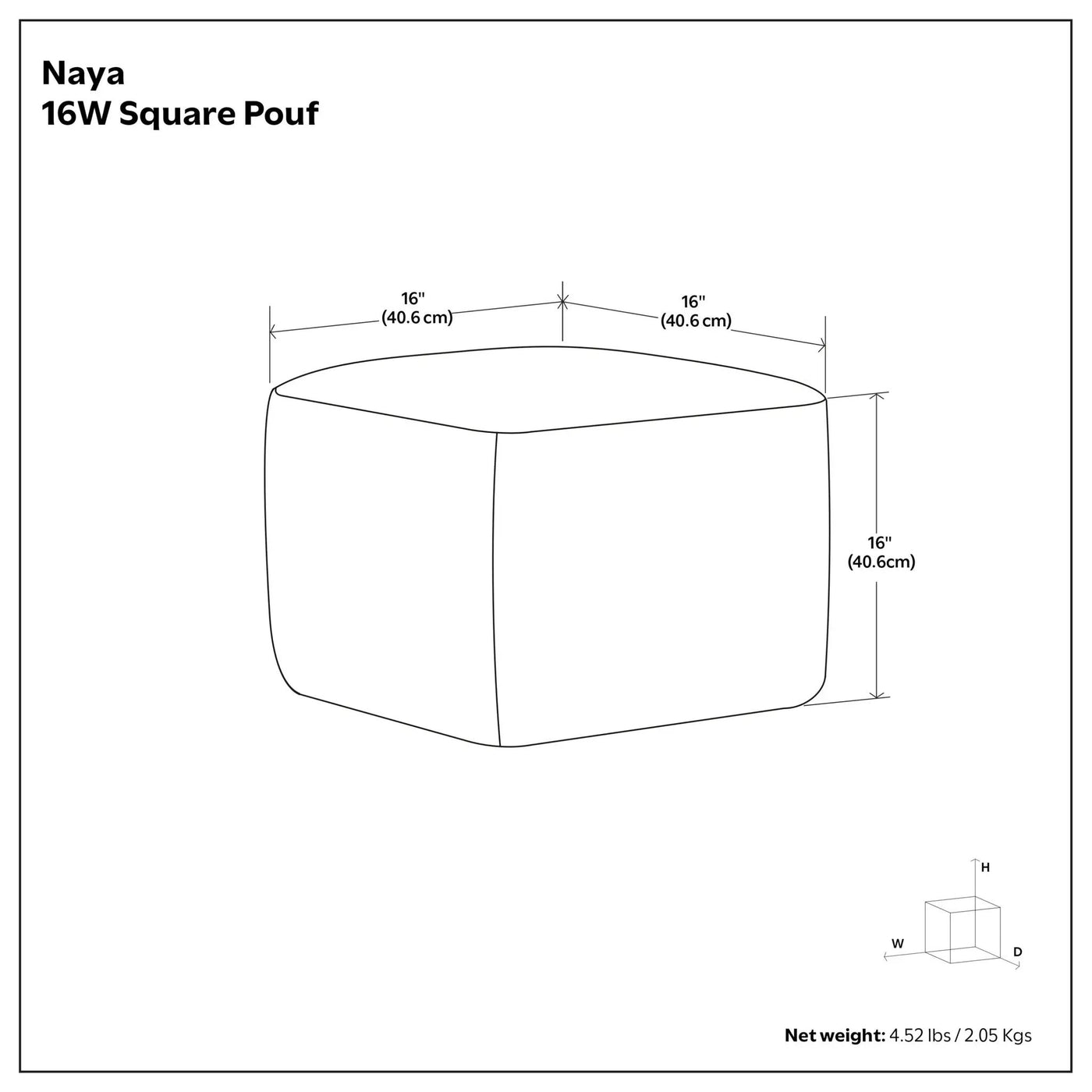 Naya - Upholstered Cube Pouf by HouseOfZazla