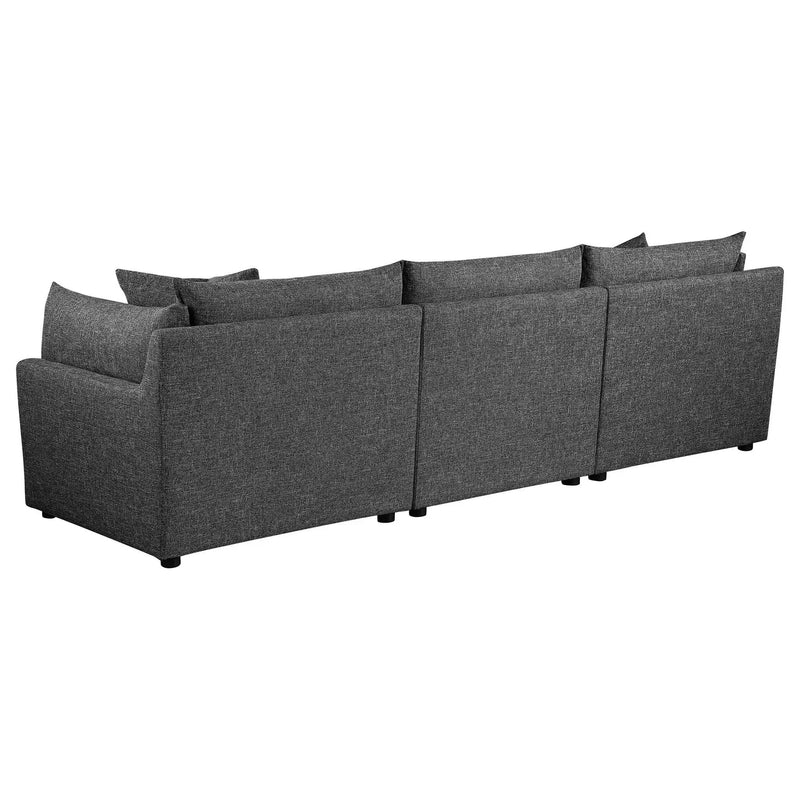 Sasha 3-Piece Upholstered Sofa Barely Black by Unique Piece Furniture