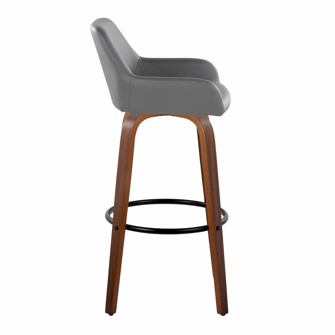 Daniella - Contemporary Fixed Height, Barstool & Swivel And Round Footrest (Set of 2) by HouseOfZazla