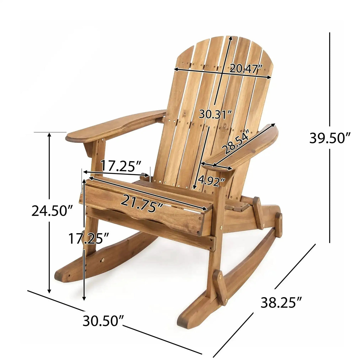 Outdoor Adirondack Rocking Chair With Hand Crafted Details by HouseOfZazla