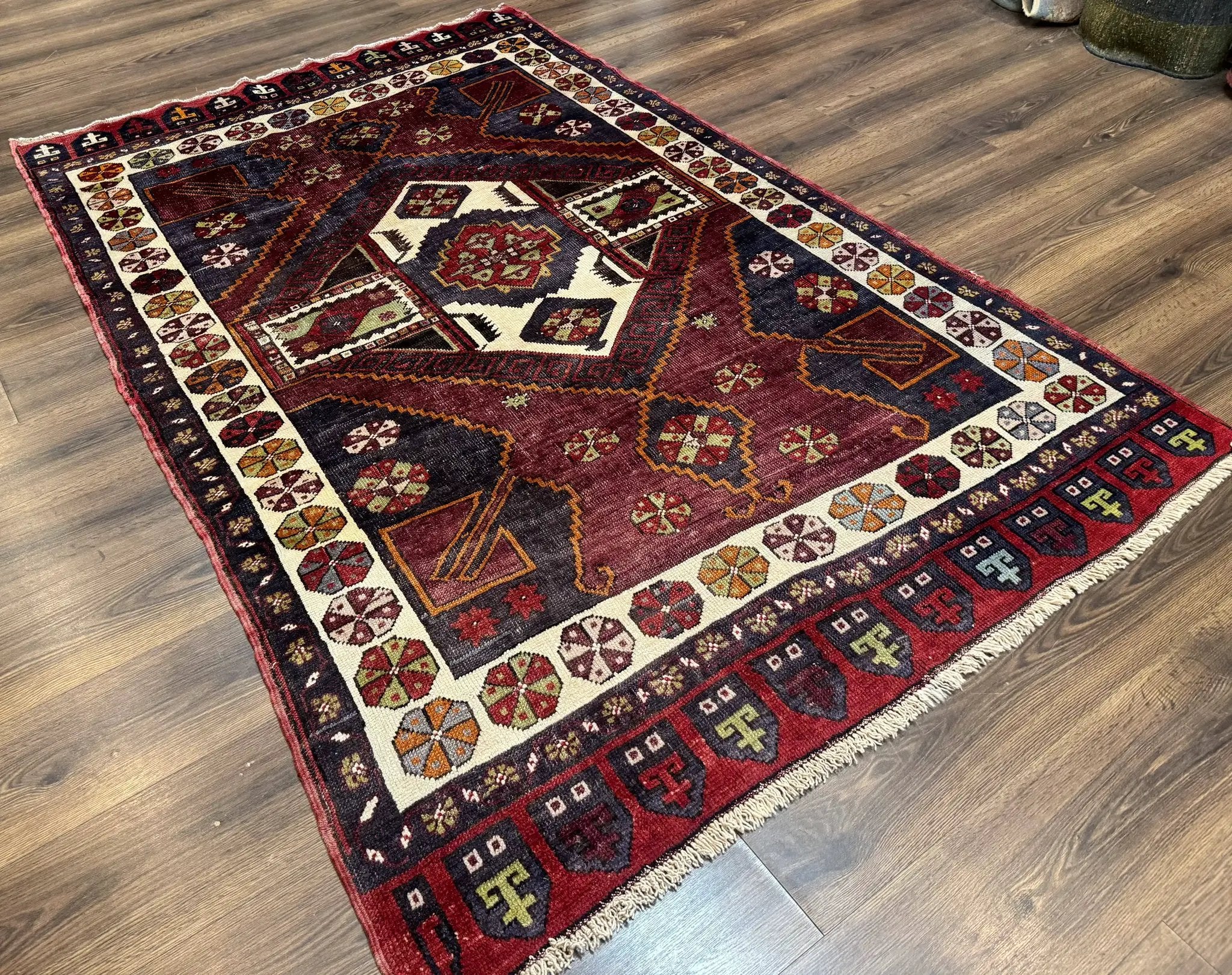Turkish Kazak Rug 5x7, Geometric by Jewel Rugs