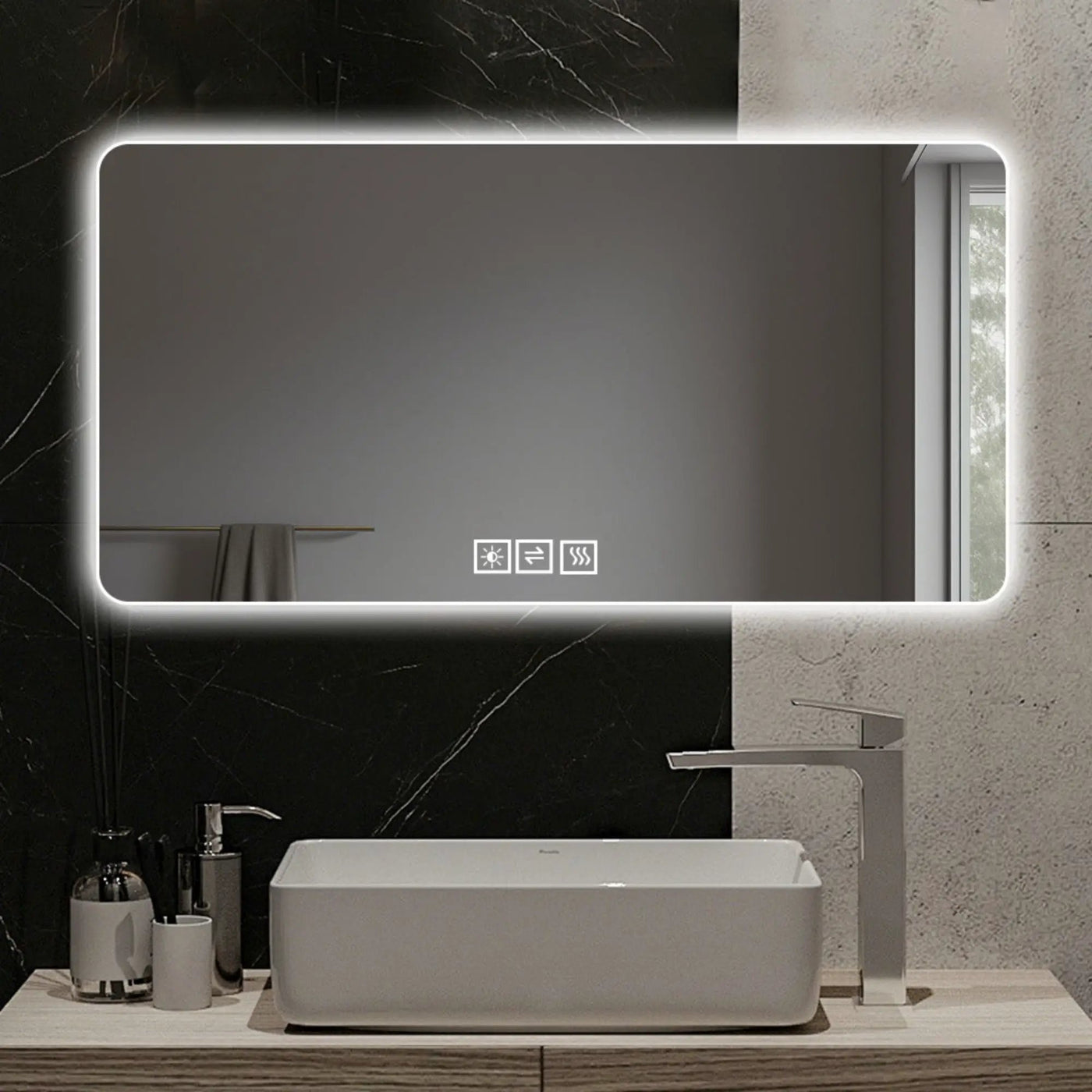 LED Bathroom Mirror With 3 Color Dimmable Backlight by Unique Piece Furniture