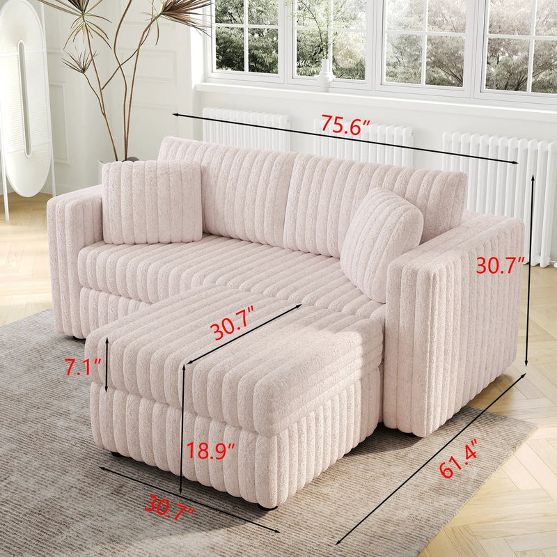 75.6" Soft Modular 2-Person Sofa with Hydraulic Lift by HouseOfZazla