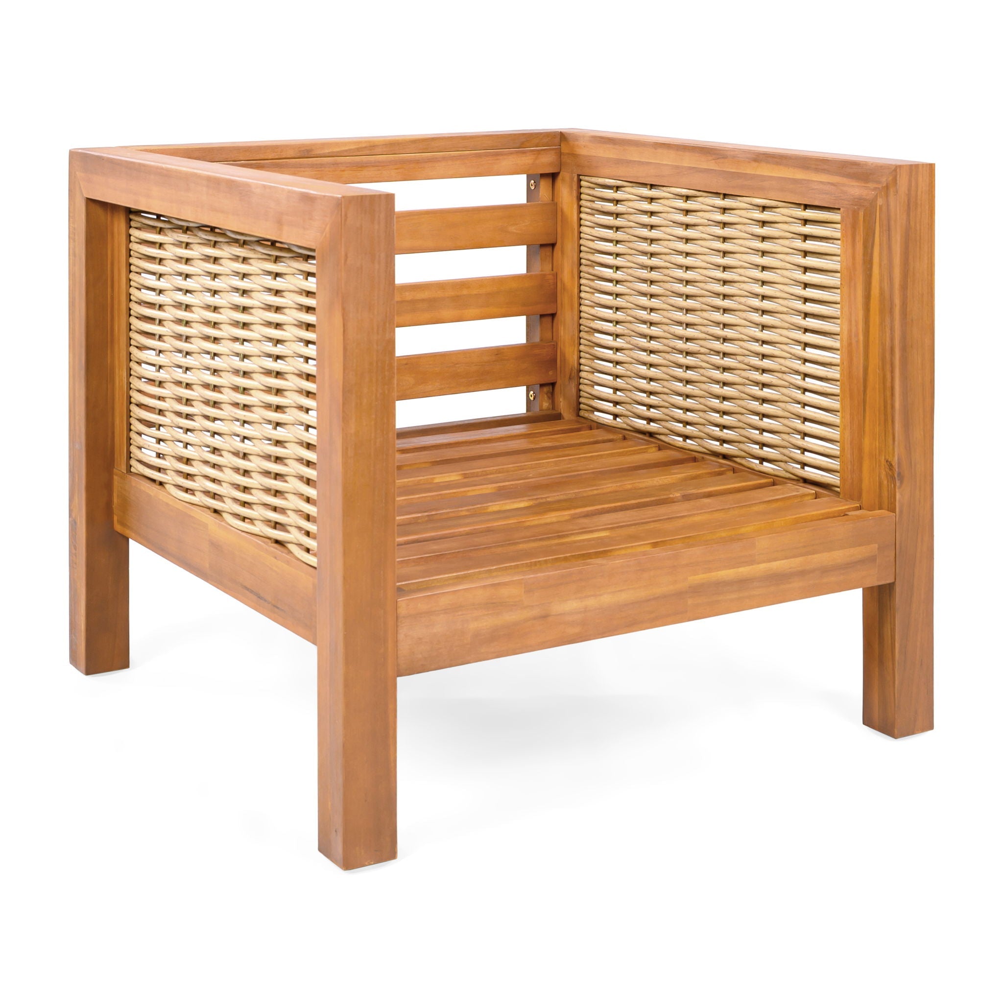 Outdoor Club Chair With Wicker Armrest by HouseOfZazla