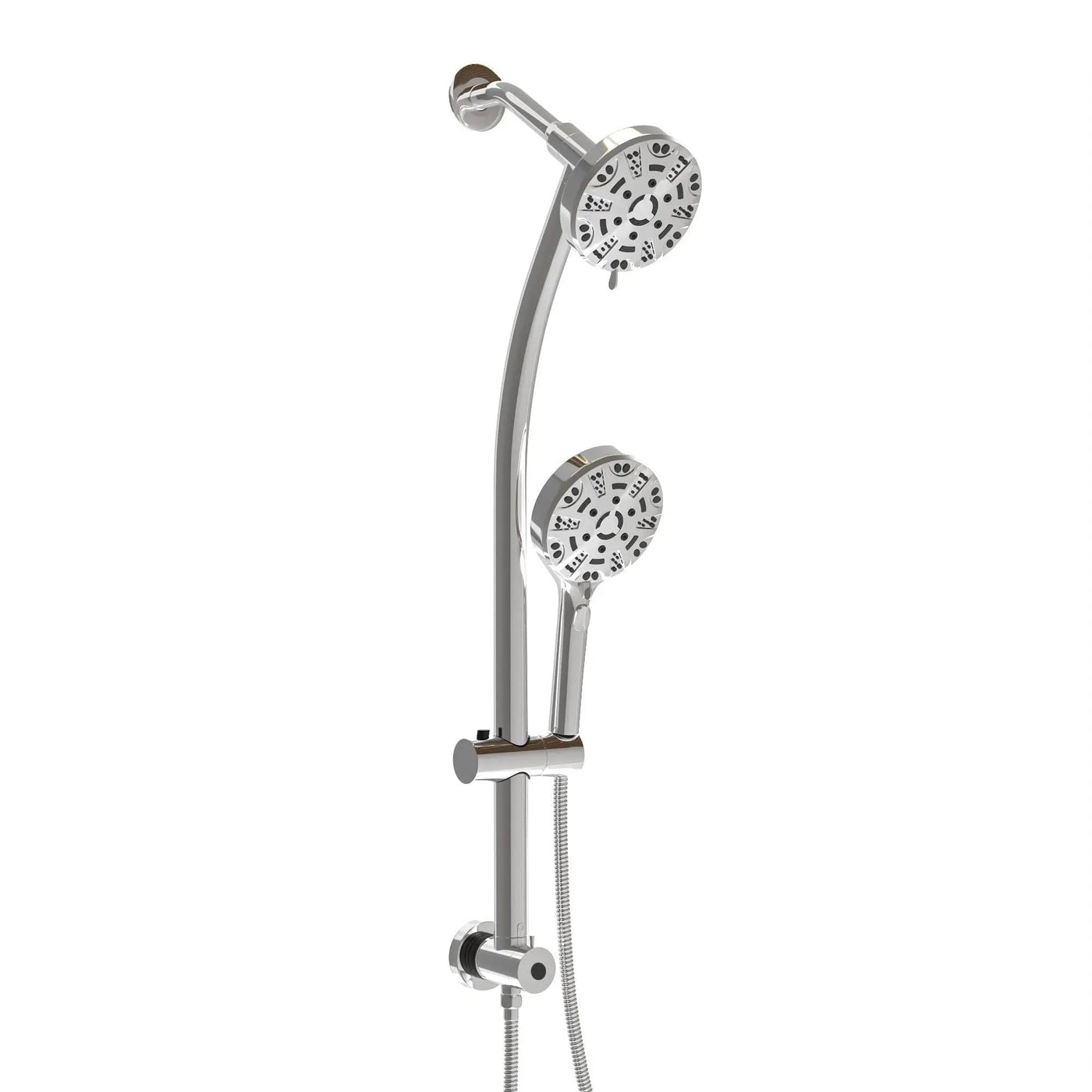 Multi Function Dual Shower Head System With 4.7" Rain Showerhead, 8 Function Hand Shower, Adjustable Slide Bar by HouseOfZazla