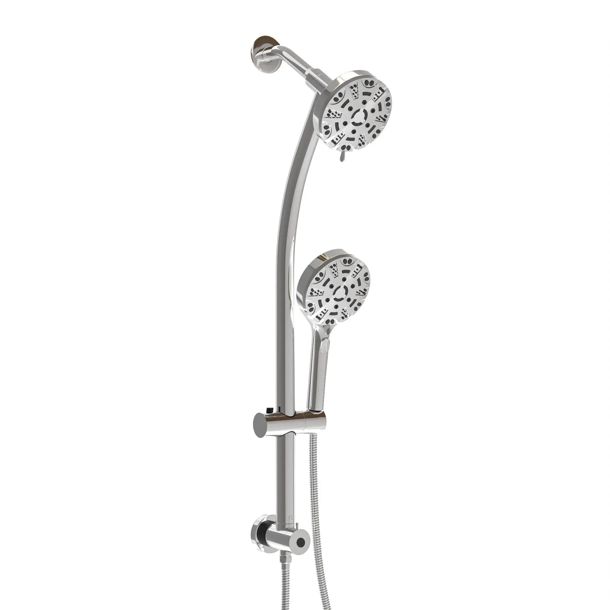 Multi Function Dual Shower Head System With 4.7" Rain Showerhead, 8 Function Hand Shower, Adjustable Slide Bar by HouseOfZazla