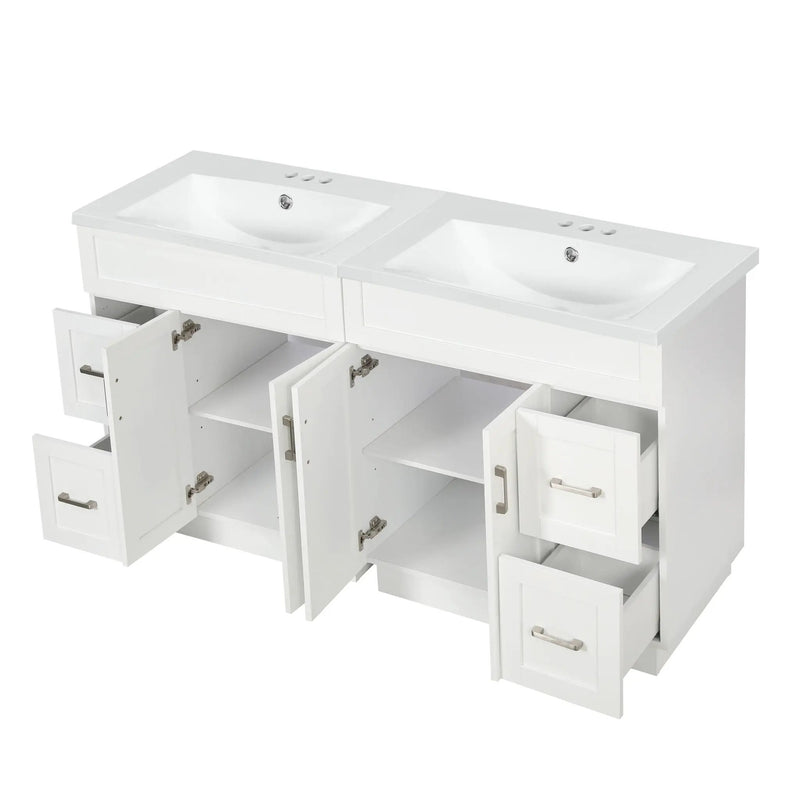 Bathroom Vanity With 2 Doors, 2 Drawers, Adjustable Shelf, Hidden Slides & Soft Close Hinges