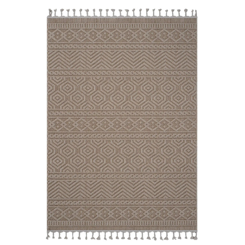 Guros - 6' X 9' Geometric Indoor / Outdoor Area Rug - Mocha by Unique Piece Furniture