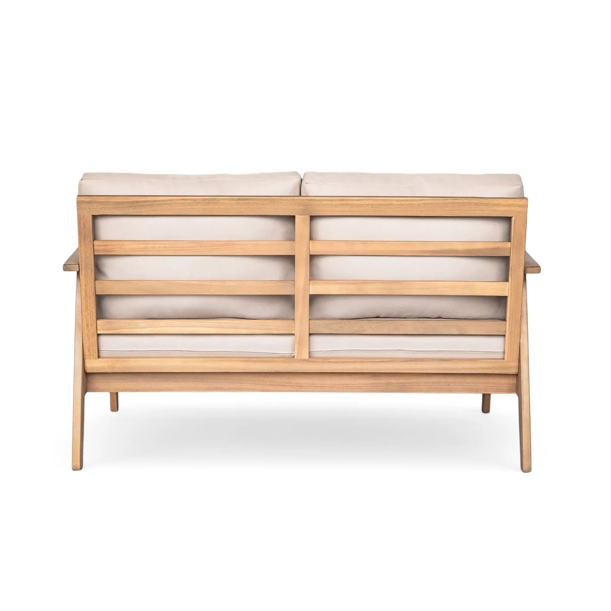 Outdoor 2pc Acacia Wood and Rope Patio Chat Set by HouseOfZazla