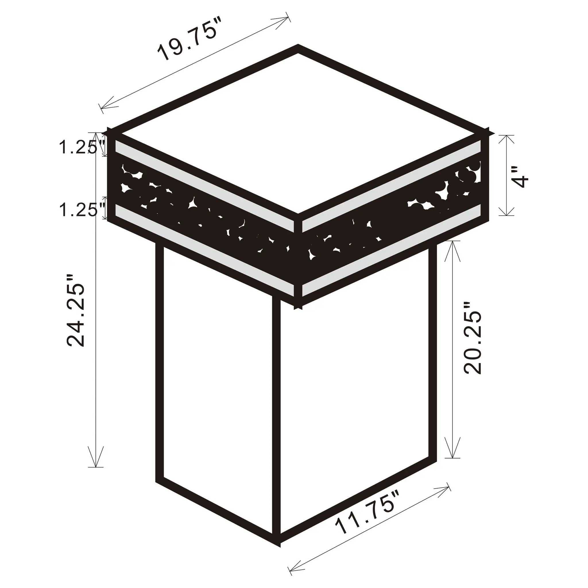Elora Square Mirrored Accent Side Table Silver by Unique Piece Furniture
