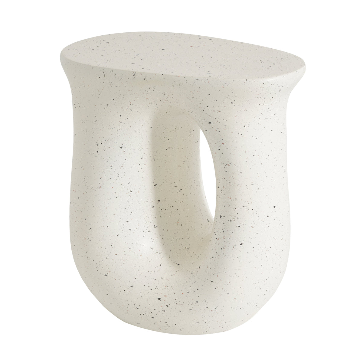 Outdoor MGO Side Table with Travertine-Look Finish – White or Light Grey, photo 9 of 10