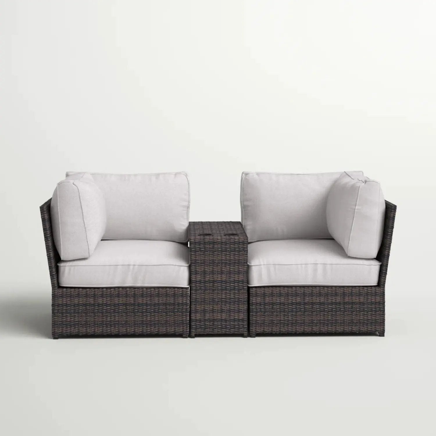 Outdoor Wicker Loveseat With Cushions by HouseOfZazla