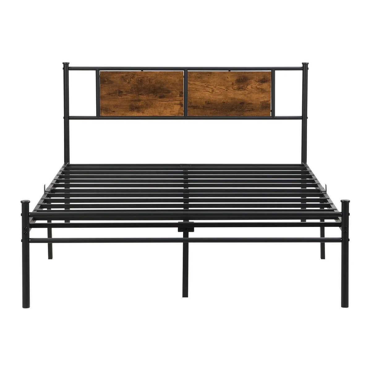California King Bed Frame - Stylish Design with Wood Panel Headboard by HouseOfZazla
