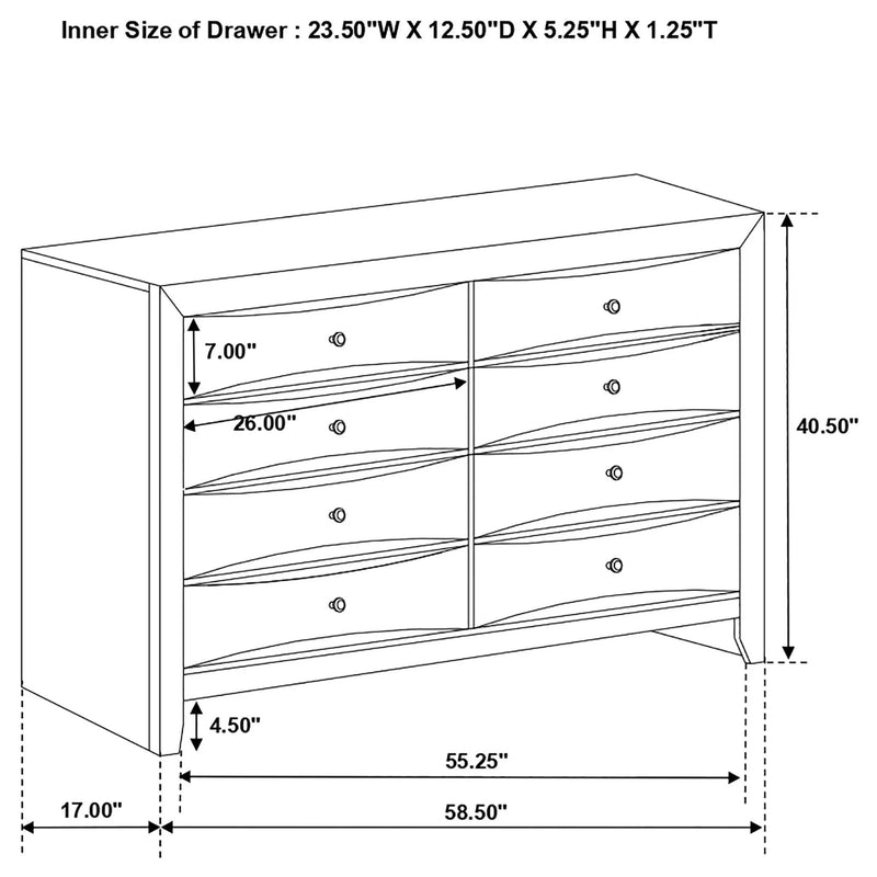 Briana 8-drawer Dresser Black by Unique Piece Furniture