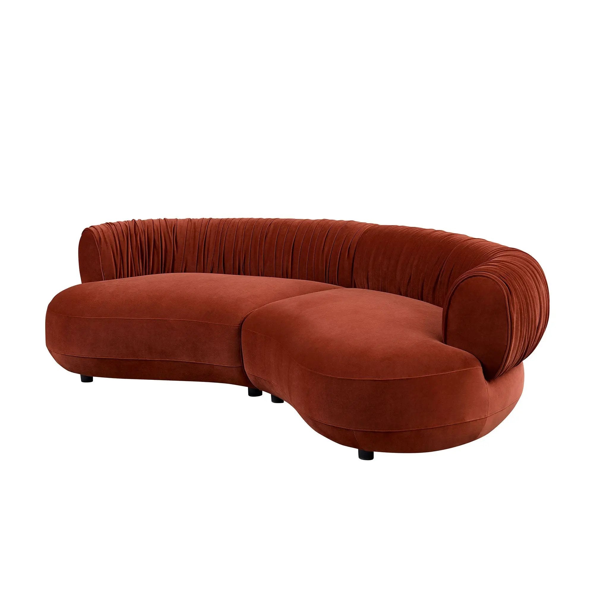 Modern Curved Sofa with Elegant Crescent Silhouette Design by HouseOfZazla