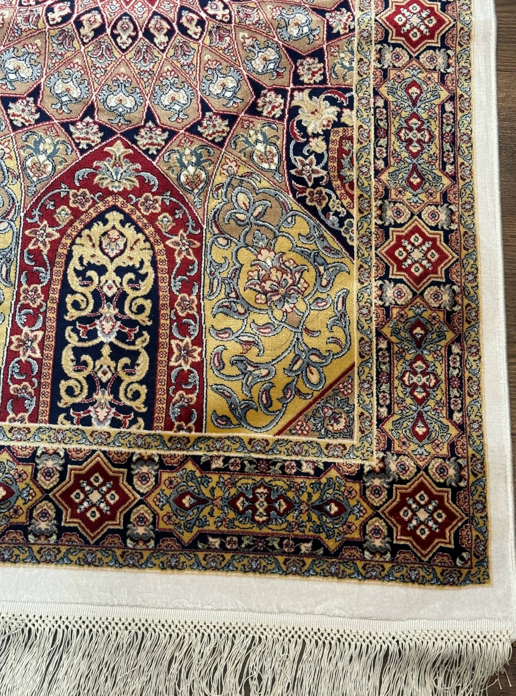 Turkish Silk Runner Rug 2.6 x 10, Dome Design, Hereke Runner, Bamboo Silk, New by Jewel Rugs