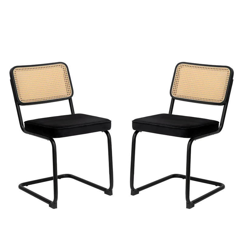 Rattan Side Accent Dining Chairs With Painted Legs (Set of 2) by Unique Piece Furniture
