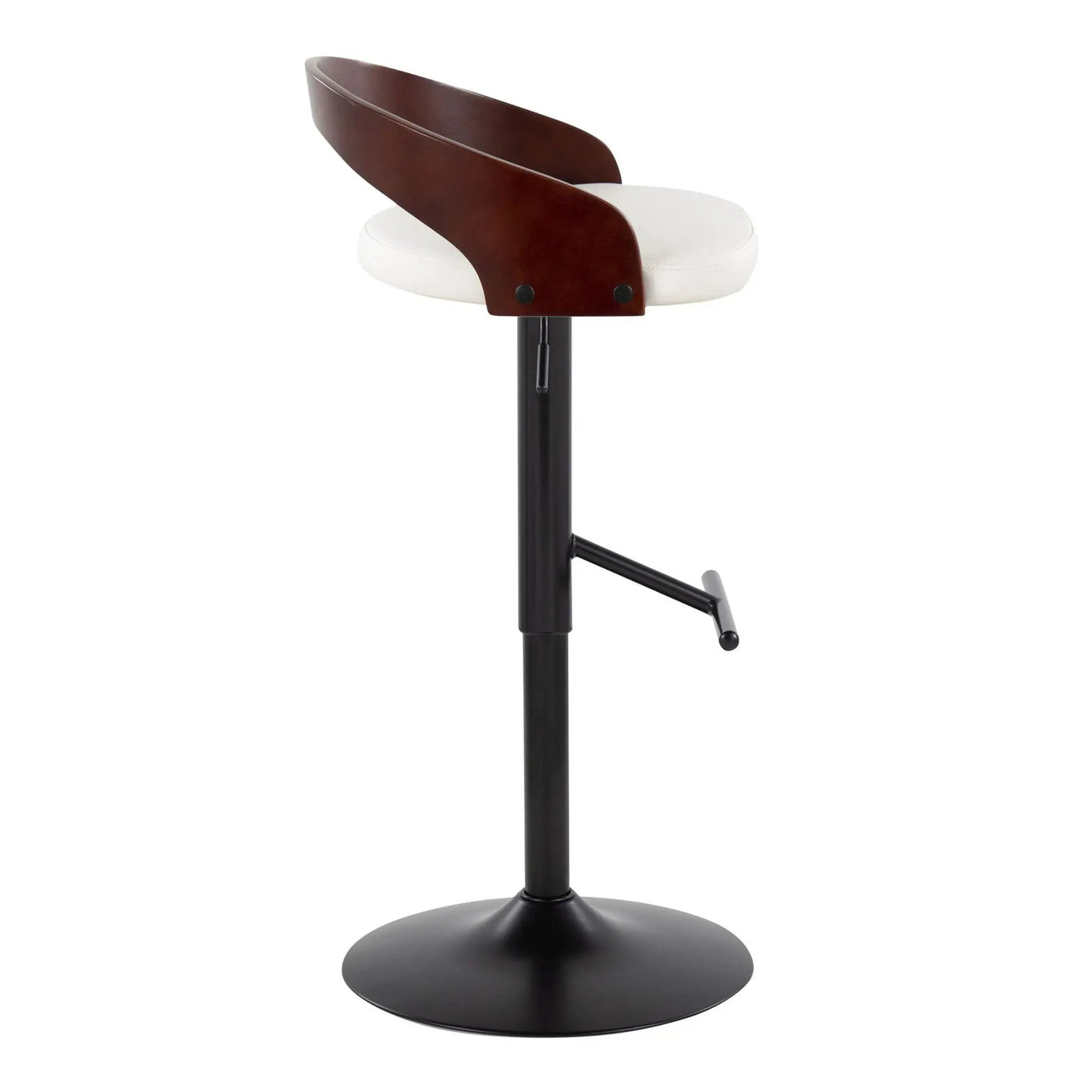 Grotto - Contemporary Adjustable Barstool With Swivel & Straight T Footrest (Set of 2) by HouseOfZazla