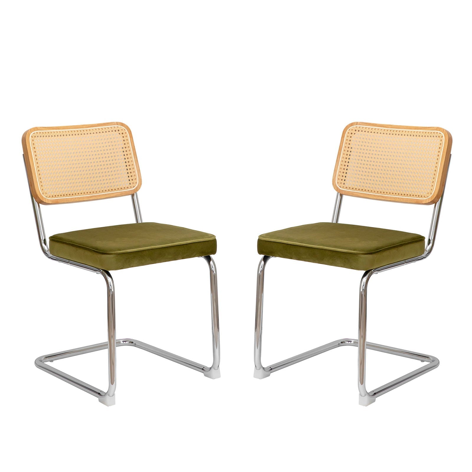 Rattan Side Accent Dining Chairs With Painted Legs (Set of 2) by HouseOfZazla
