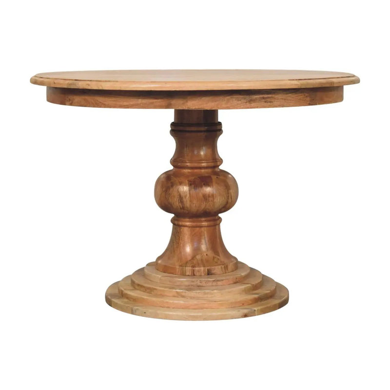 Solid Wood Round Turned Dining Table by HouseOfZazla