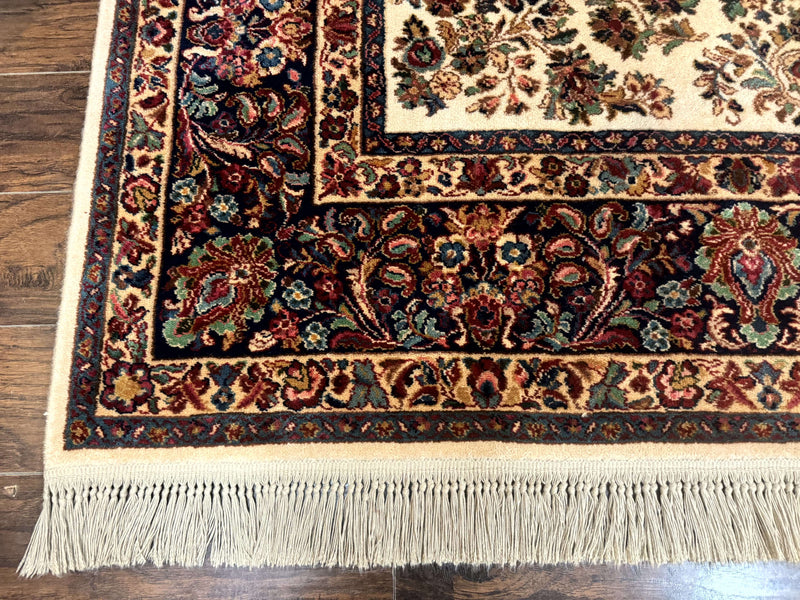 8.8 x 12 Karastan Ivory Sarouk Rug #760, Wool Pile, Vintage, Original 700 Series by Jewel Rugs