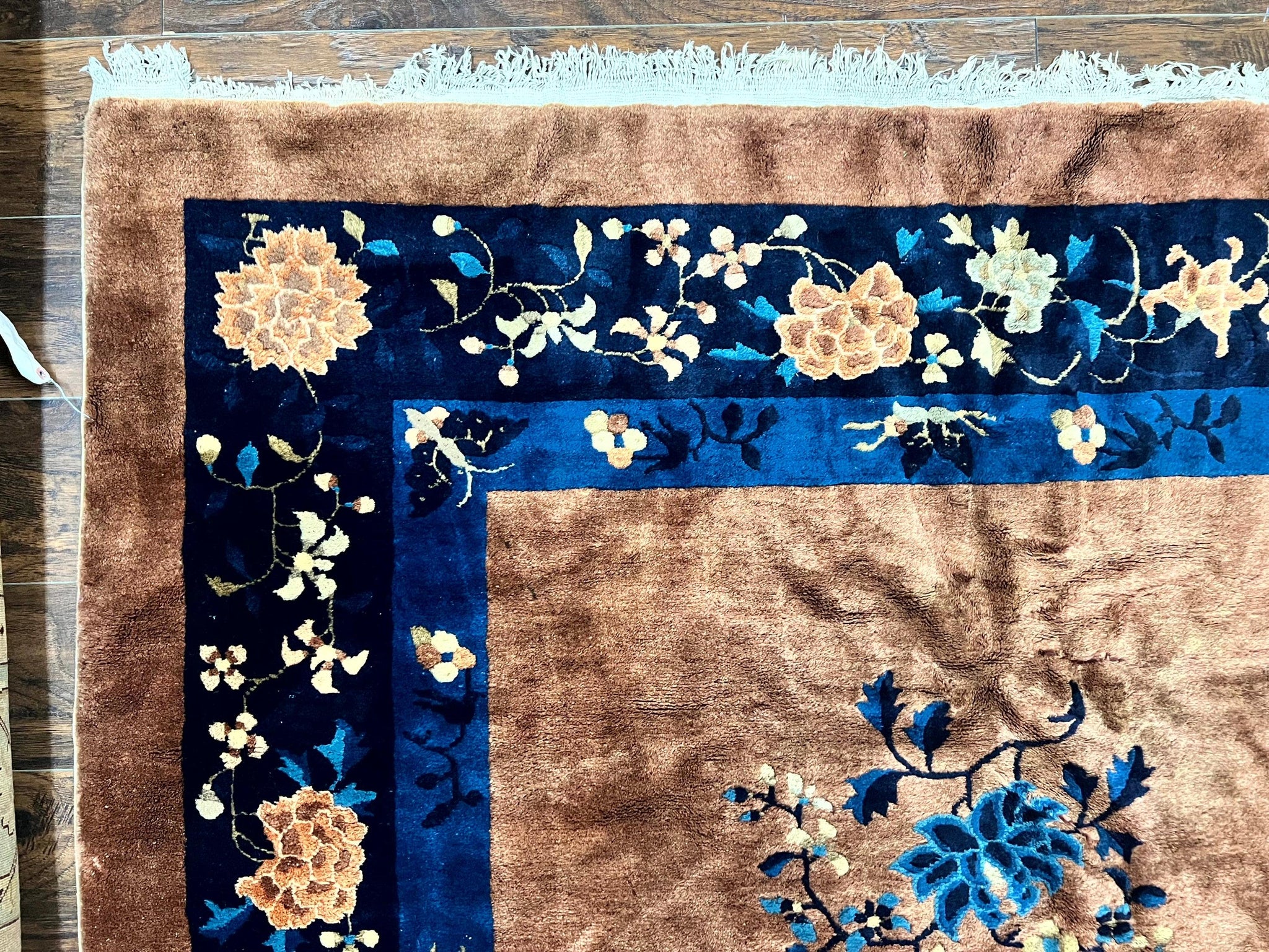 Antique Chinese Wool Rug 9x12, Large Peking Carpet, Handmade, Nichols Rug by Jewel Rugs