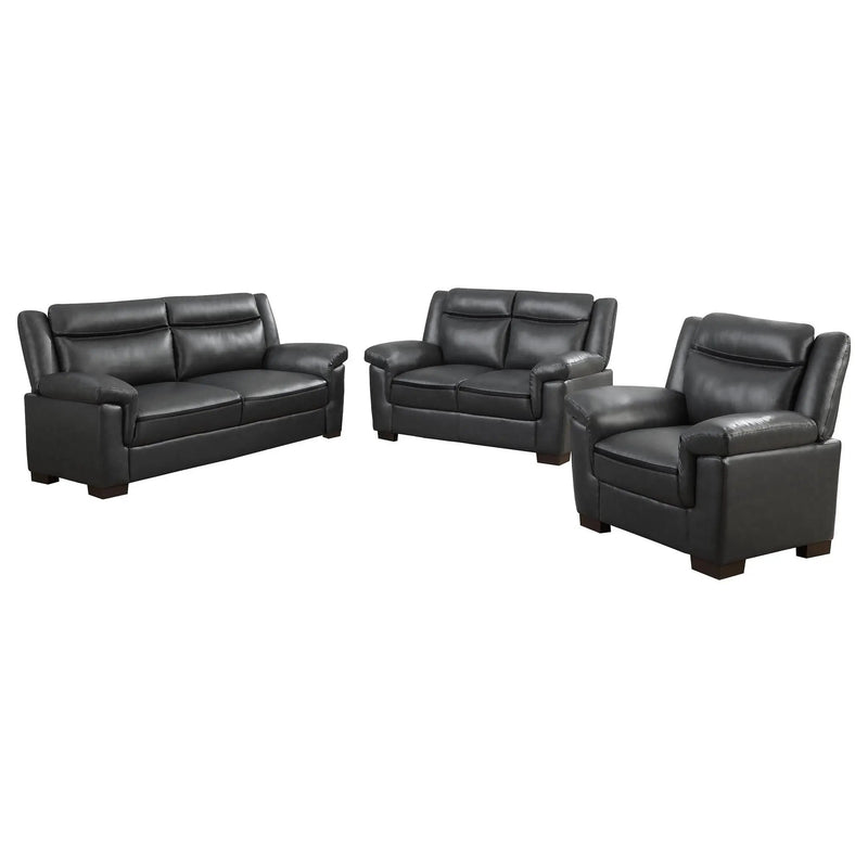 Arabella 3-piece Upholstered Padded Arm Sofa Set Grey by Unique Piece Furniture