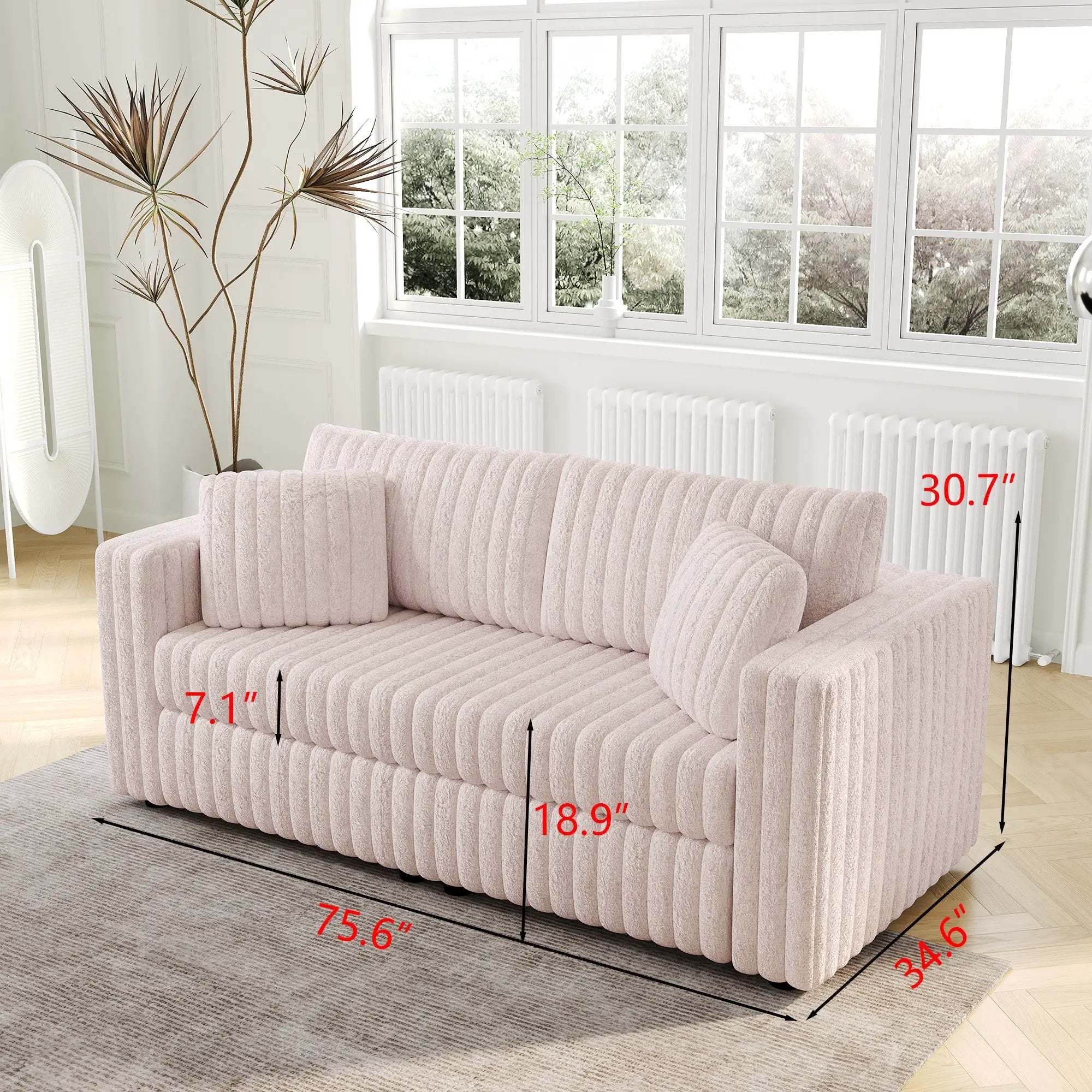 75.6" Soft Modular 2-Person Sofa by HouseOfZazla