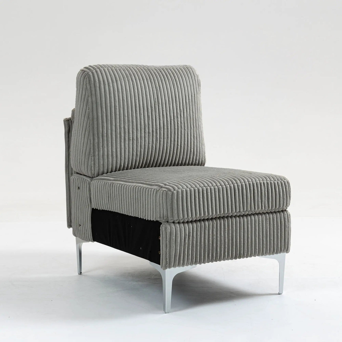 Single Couch Modular Armless Accent Chair With Back Cushion by HouseOfZazla