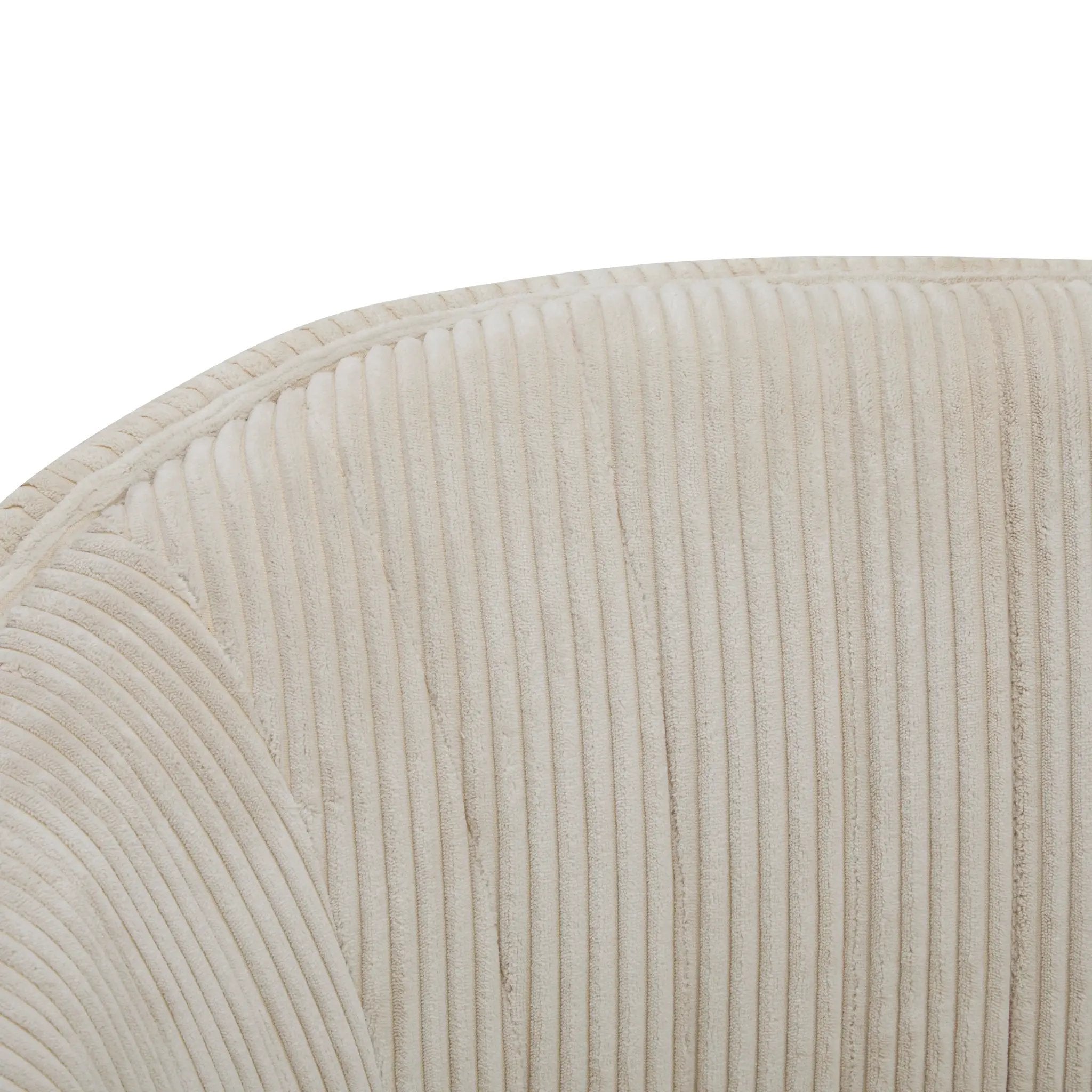 Corduroy Recessed Arm Loveseat (Beige + Walnut) by HouseOfZazla