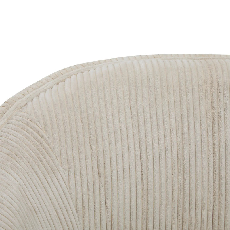Corduroy Recessed Arm Loveseat (Beige + Walnut) by HouseOfZazla
