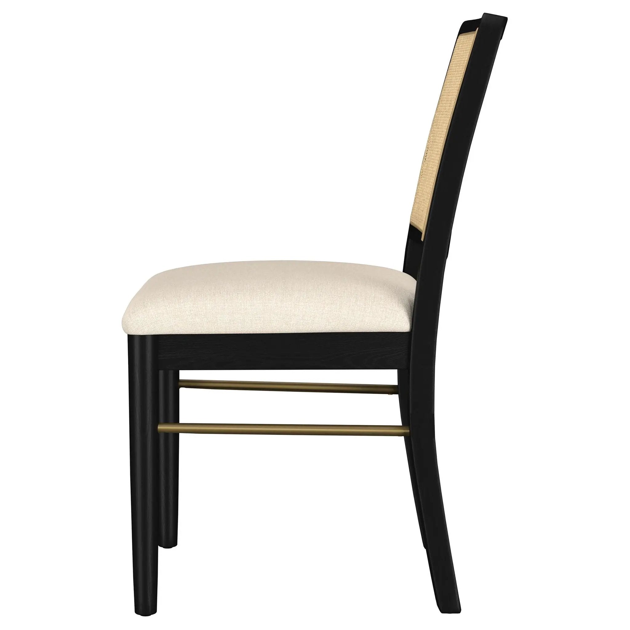 Arini Rattan Cane Dining Side Chair Black (Set of 2) by Unique Piece Furniture