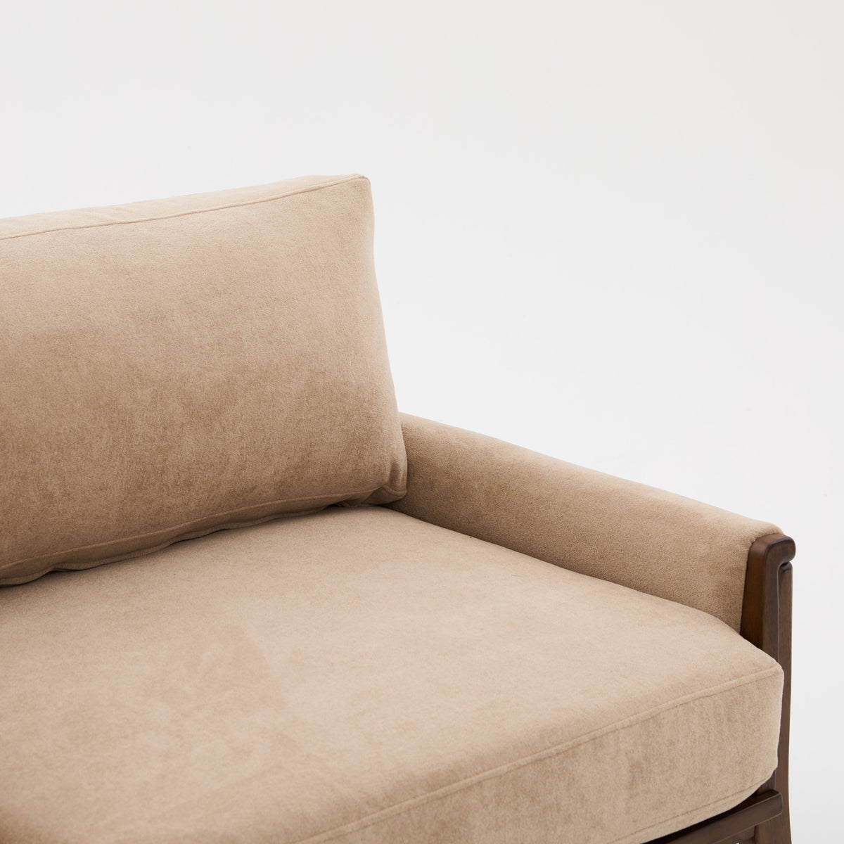 Mid-Century Modern Velvet Fabric Sofa, photo 6 of 10