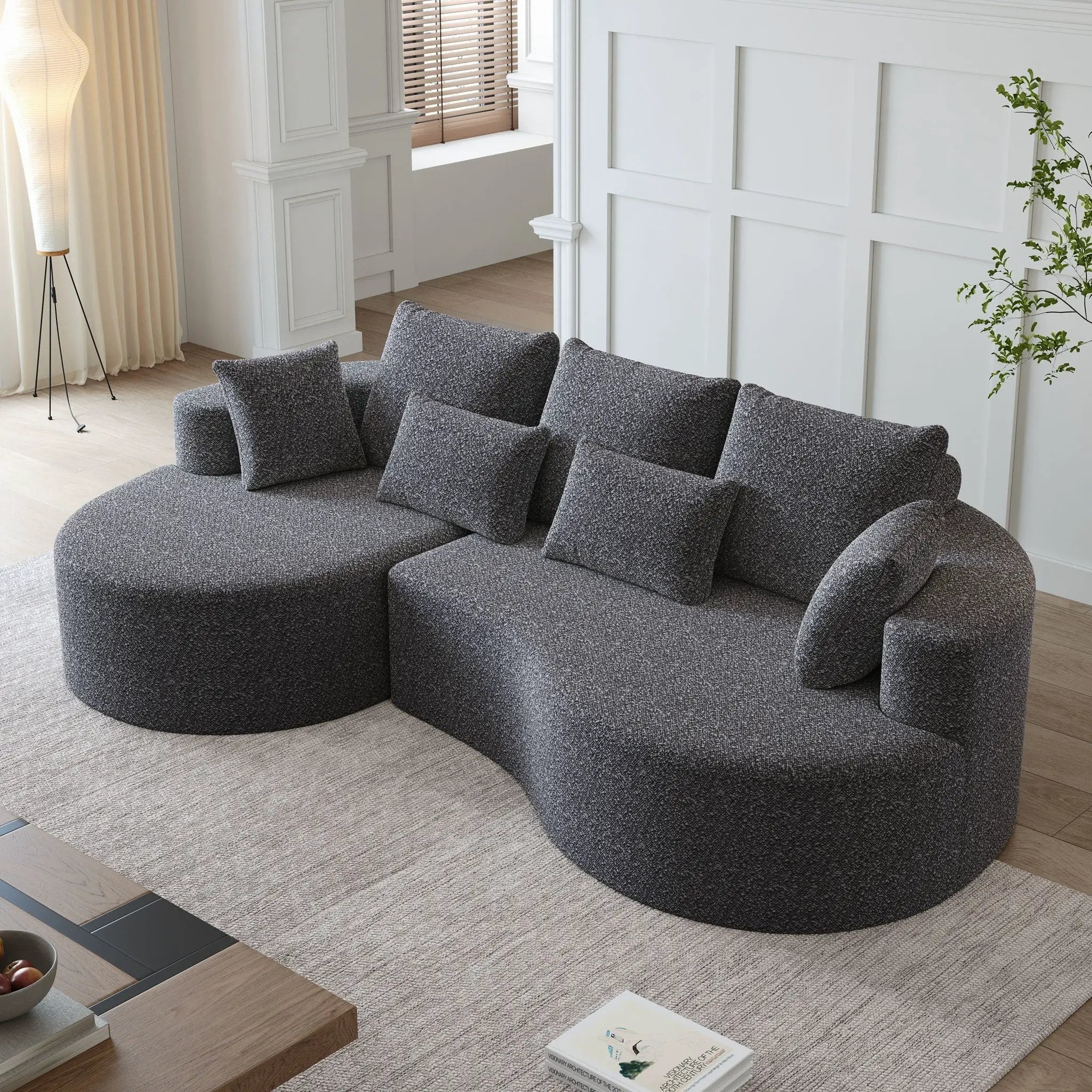 Curved Oversized Sectional Sofa With Extra Deep Seat by HouseOfZazla