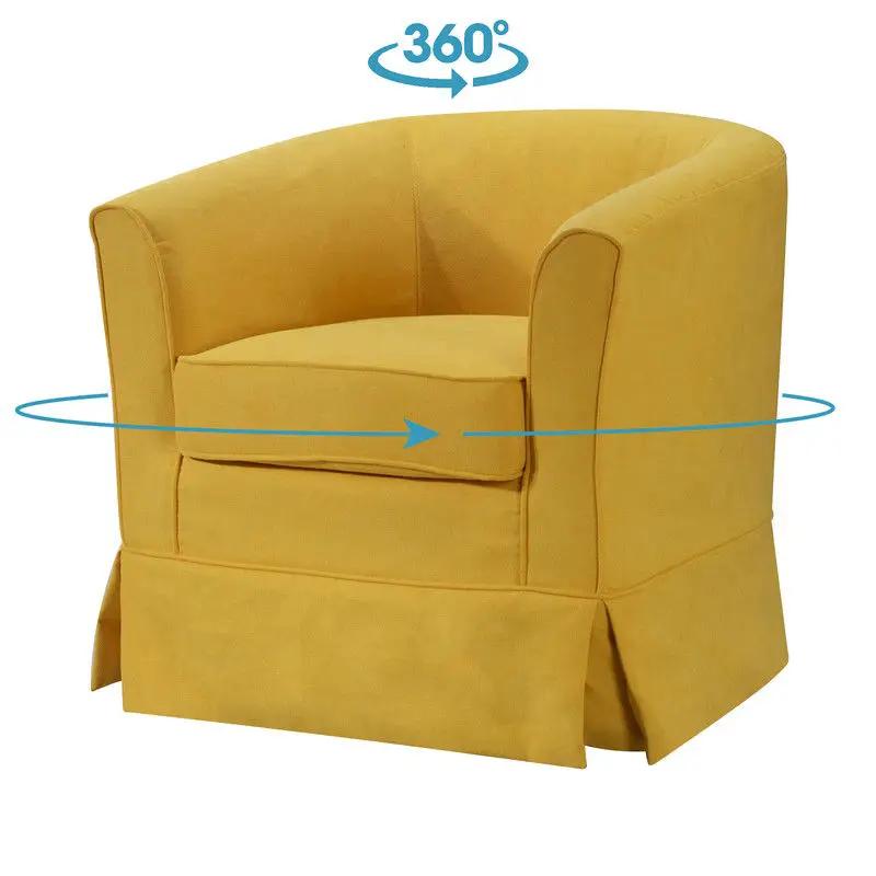 Tucker - Woven Fabric Swivel Barrel Chair by HouseOfZazla